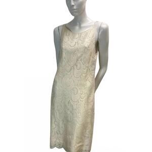 NEW FRANCESCA MIRANDA women's lace sleeveless dress in white